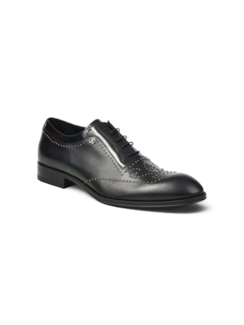 Roberto Cavalli Men's Studded Leather Wingtip Oxfords Black - Size 43.5 / 10.5
